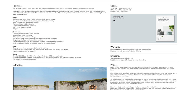Expanded Product Description Pages