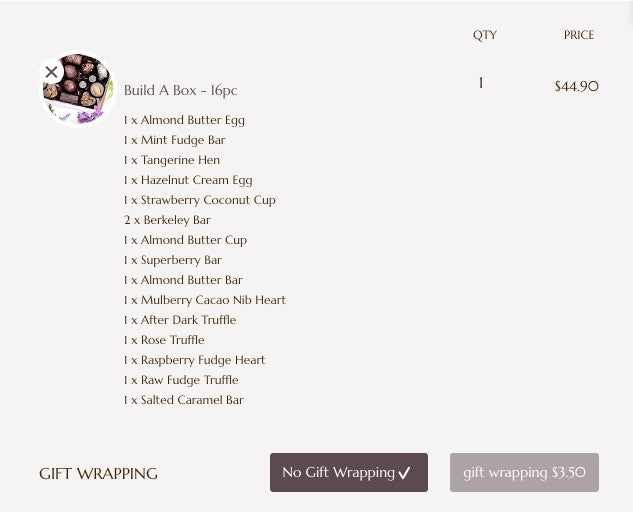 Cleanly Organized Cart Summaries